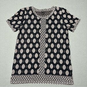 J. Crew Black and White Paisley Patterned Top!